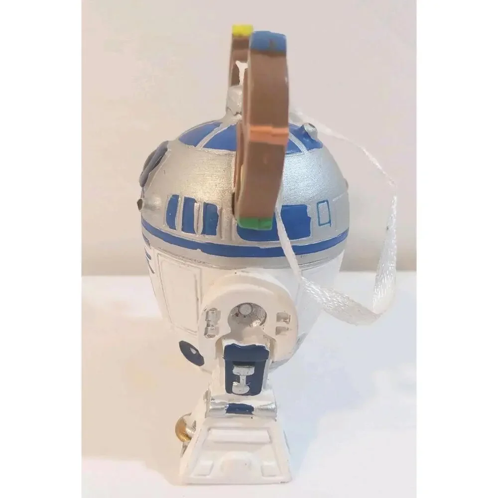 Hallmark R2 D2 Tree Ornament Blue White Plush Resin Antlers Hanging Star Wars - Picture 4 of 8